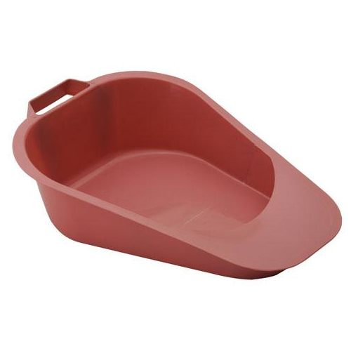 <ul><li><p>Bedpan that is flatter than regular bedpan</p></li><li><p>Used for residents who cannot assist with raising hips on regular bedpan</p></li></ul><p></p>