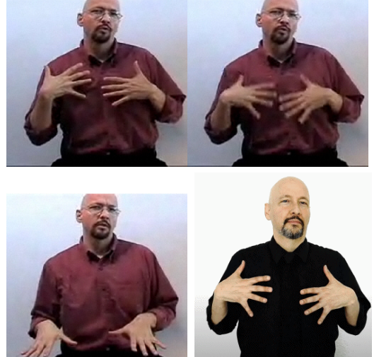 <p>make five hands and move hands downward with thumbs to chest and then hands flow out</p>