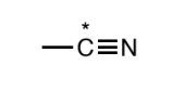 <p>by a carbon atom triply bound to a nitrogen atom. The carbon must not have any other non C/H atoms attached to it.</p>