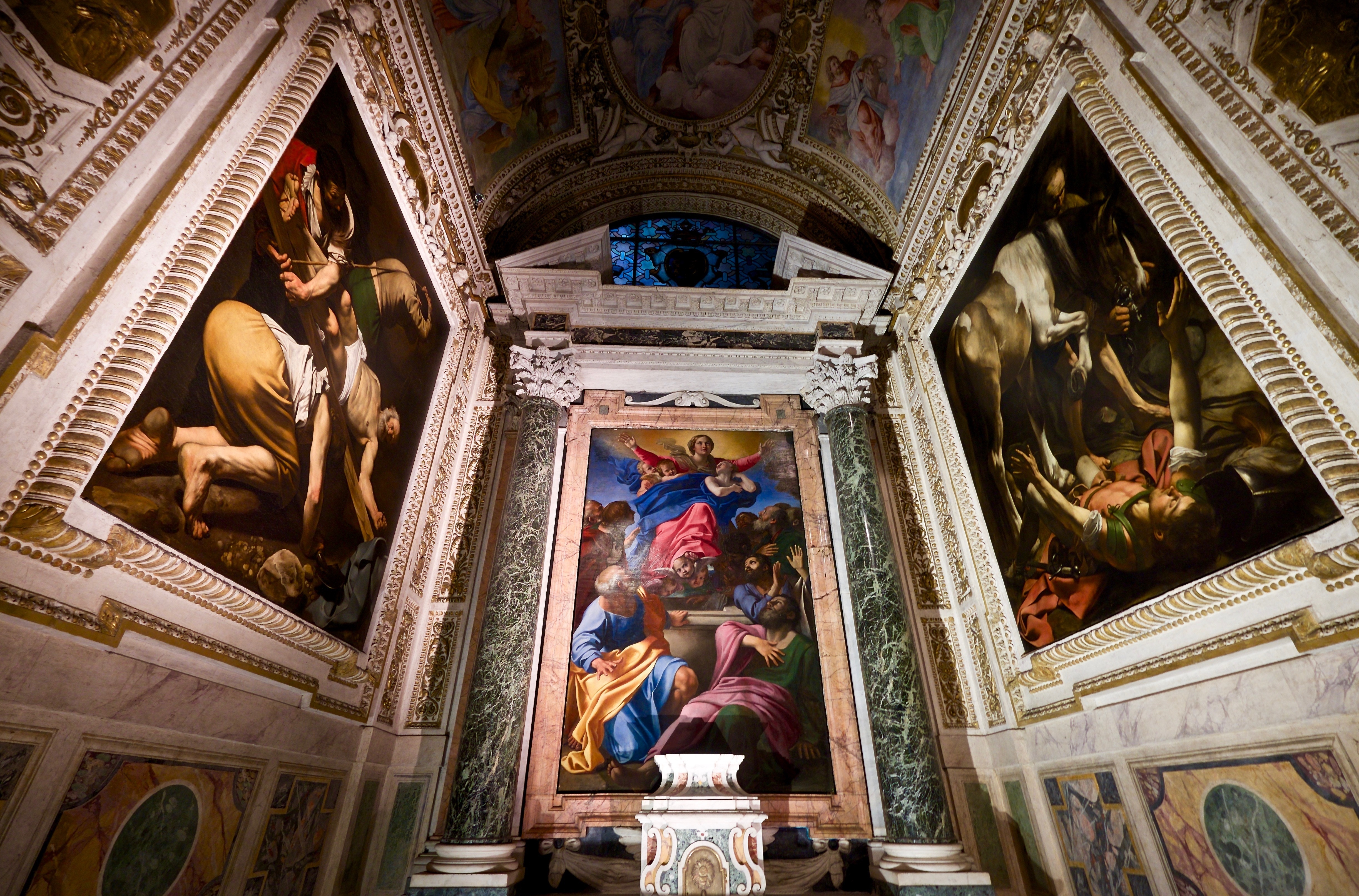 <p>Capilla Cerasi - Caravaggio y Carracci</p>