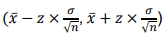 <p>z = relevant % point from standardised normal</p><p>not in formula book</p>