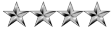 <p>O-10; four silver stars</p>