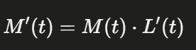 <p>when should you use this property L’(t) being the log differential of M(t)</p>
