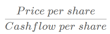 <p>Compares the market price to the operating cash flow per share. Because cash flow is harder to manipulate than net income, this metric provides a highly reliable look at a firm's financial health.</p>