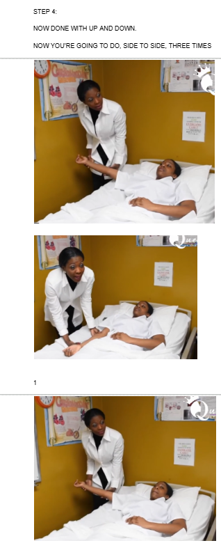 <p><span style="background-color: transparent;">NOW DONE WITH UP AND DOWN.</span><br></p><p><span style="background-color: transparent;">NOW YOU’RE GOING TO DO, SIDE TO SIDE, THREE TIMES</span></p><p><br></p>