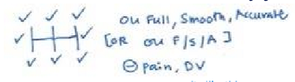 <p><strong>Measure: </strong>eye muscle function (or nerves i think) </p><ul><li><p><strong>set-up</strong>: normal room lights, Rx either on or off</p></li><li><p><strong>which eye: </strong>binocularly only </p></li><li><p><strong>target</strong>: H on PD ruler</p></li><li><p><strong>distance</strong>: perform at 40 cm</p></li><li><p><strong>procedure</strong>: evaluate 9 positions of gaze (HH pattern) </p><ul><li><p>Px to keep head still, and follow the target with eyes. </p></li><li><p>Px to report <strong>pain </strong>or <strong>diplopia </strong>at any time if present </p></li><li><p>check for overaction/underaction/restriction, any jerky eye movement. </p></li></ul></li><li><p><strong>Record: </strong>Full/Smooth/Accurate, -ve pain, DV </p></li></ul><p></p>