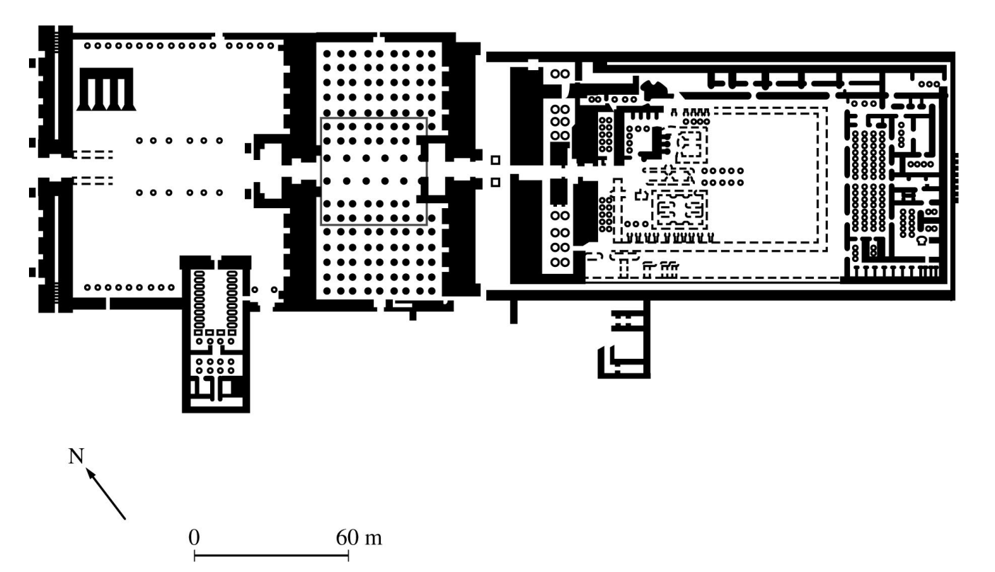 <p>Name: Temple of Amun-Re<br>Artist: <br>Year: 1550 BCE<br>Culture group: New Kingdom, 18th and 19th Dynasties<br>Medium:Cut sandstone and mud brick</p>