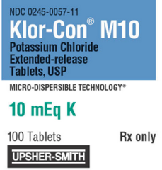 <p>Electrolyte</p><p>Klor-Con, K-Dur, Micro-K</p>