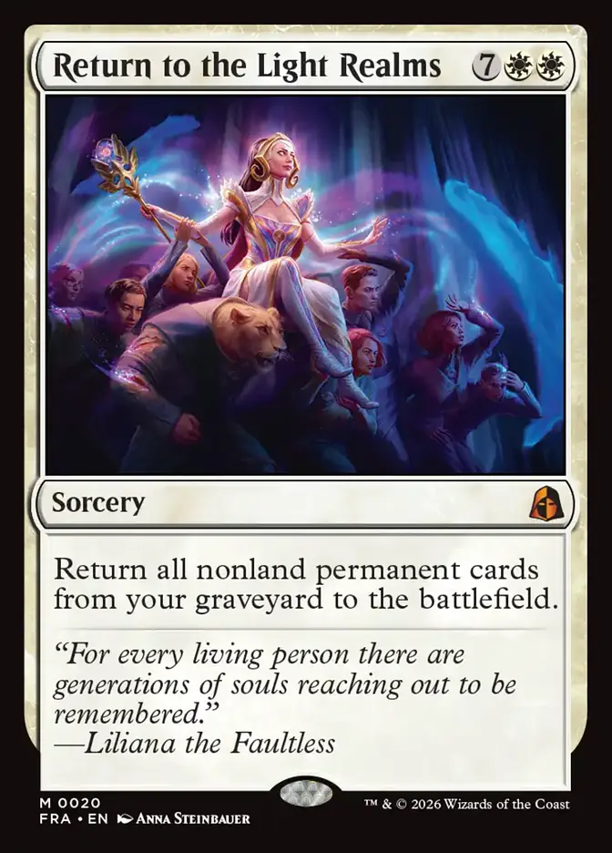 <p><span>Return all nonland permanent cards from your graveyard to the battlefield.</span></p>