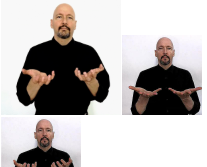 <p>palms up both hands open with slight curve and hands move towards signer</p>