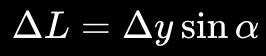 <p>where dY= radius* radians </p><p>(radians= degrees* pi/180)</p><p>sin alpha= h/L</p><p>or</p><p>cos alpha= b/L</p>