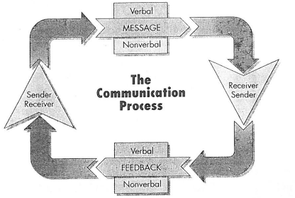 <p>visual representation of the process of communication</p>