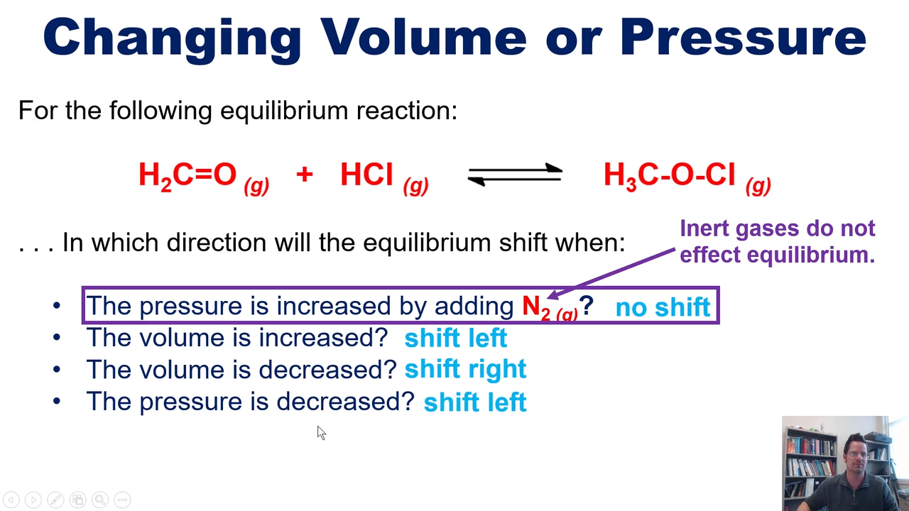 <p>shifting to the side with the least molecules</p>