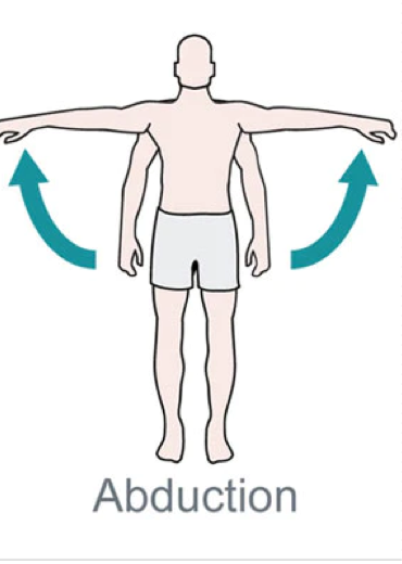 <p>Upward lateral movement of humerus out to the side - away from body </p><p>Frontal Plane</p>