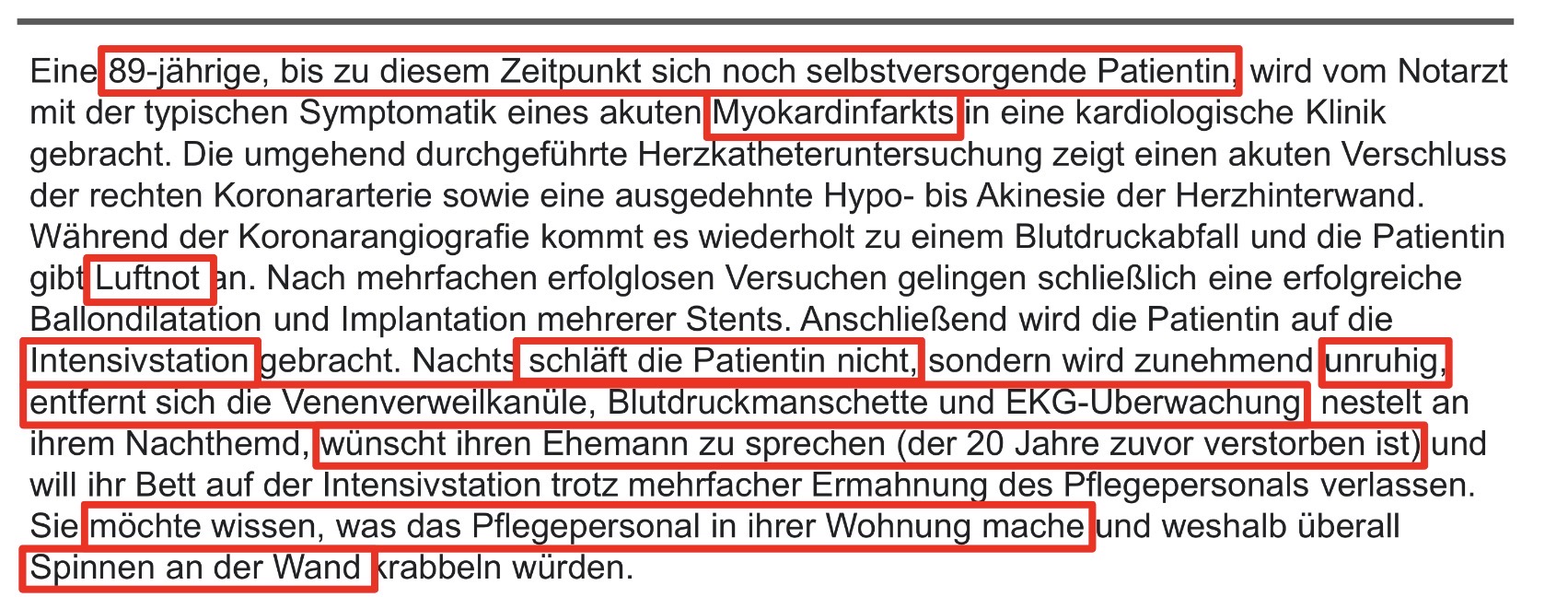 <p>Fall Beispiel Delir Hauptmerkmale </p>