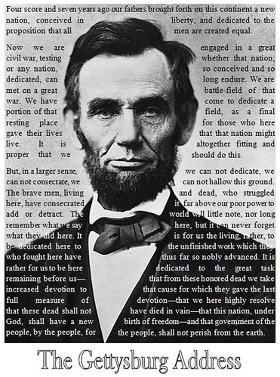 <p>(1863) a speech given by Abraham Lincoln after the Battle of Gettysburg, in which he praised the bravery of Union soldiers and renewed his commitment to winning the Civil War; supported the ideals of self-government and human rights</p>