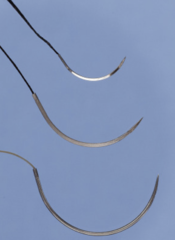 <p>FS-2, X-1.</p><p>(Explanation: FS-2 and X-1 needles are slightly larger and suited for flap surgeries, where thicker tissues or larger flaps require more robust needles to penetrate and secure tissue effectively.)</p>