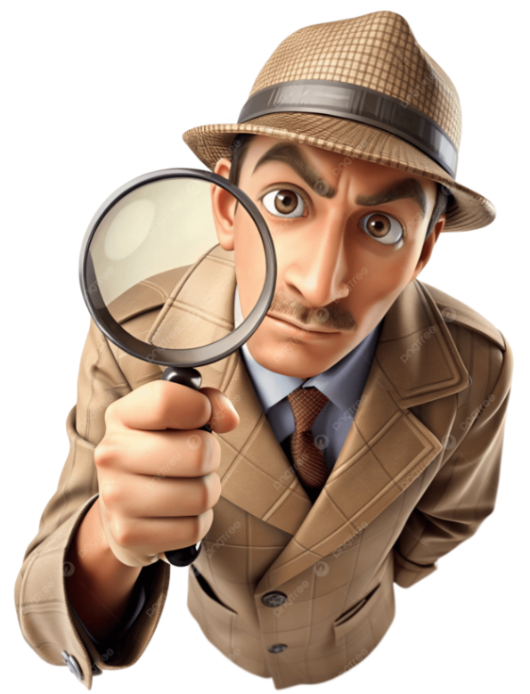 <p>What do detectives do with clues? (Verb)</p>