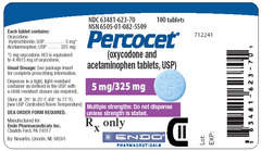 <p>oxycodone/apap</p><p>CII</p>