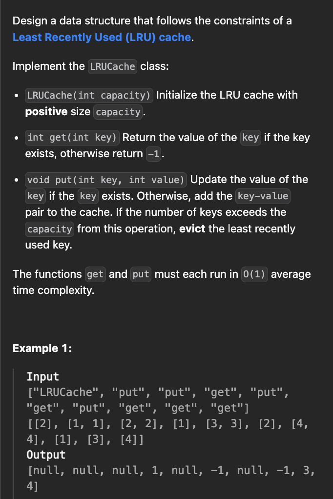 <p><strong>LRU Cache</strong></p>