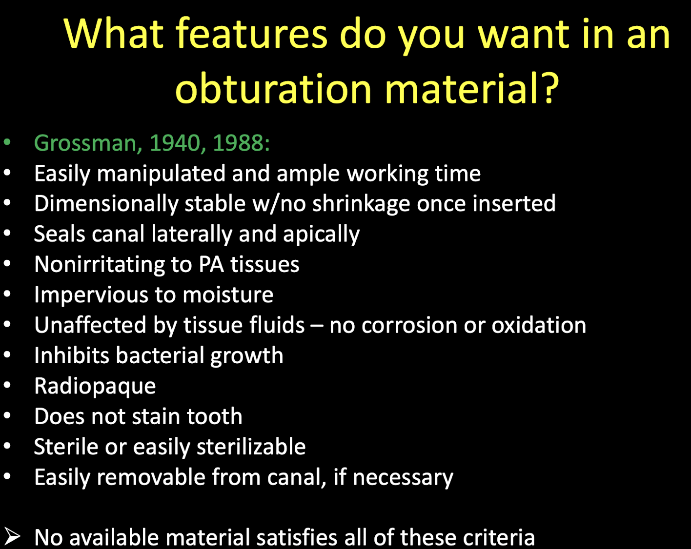 <p>no available material that satifies all these criteria </p>