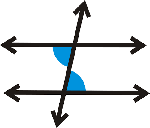 <p>Angles on opposite sides of the transversal between the two lines; they are equal</p>