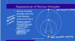 <p>Where does the Nonious Horopter intersect?</p>