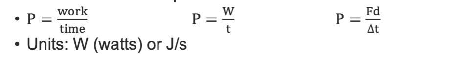 <p>rate of work production</p>