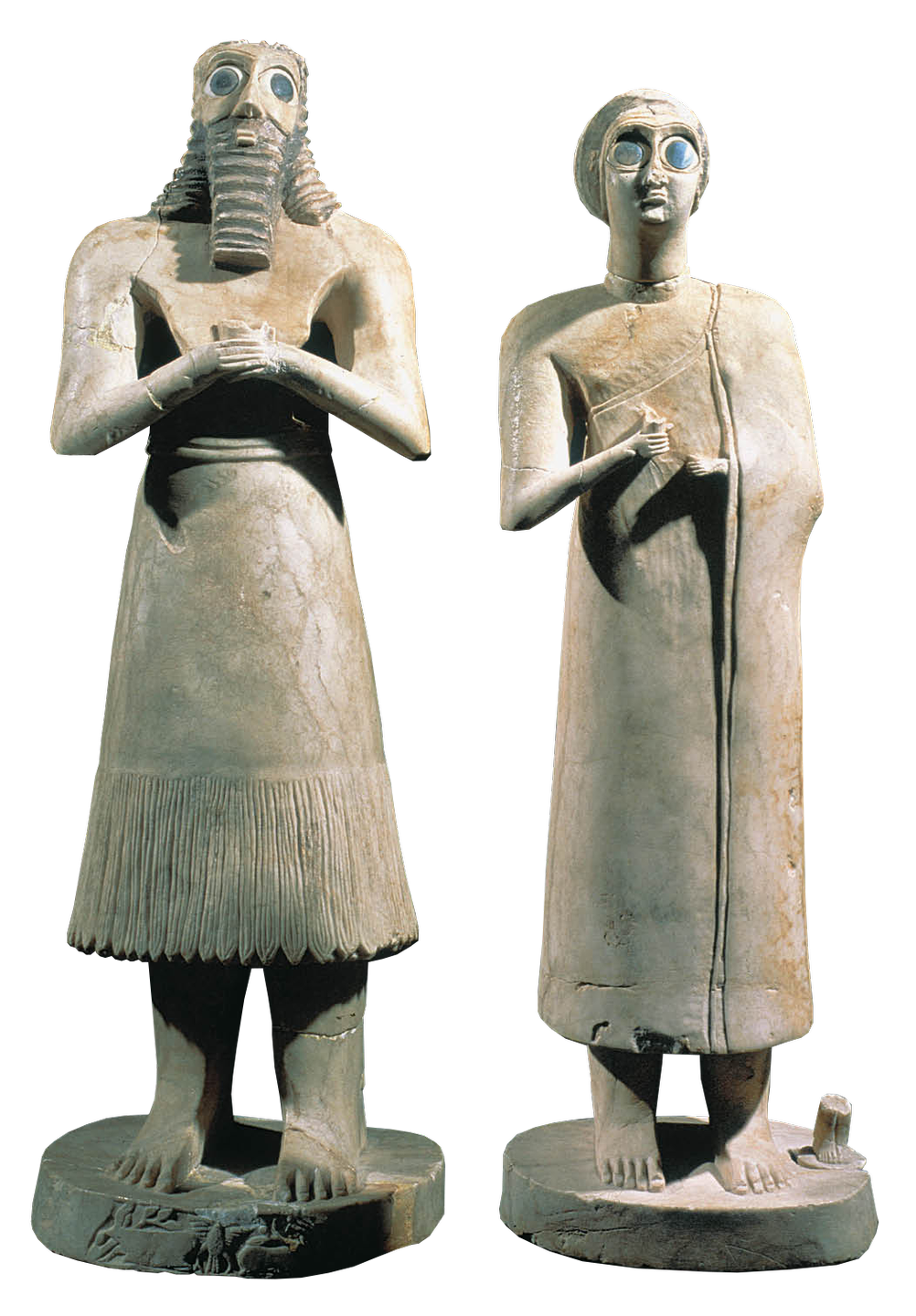 <p>Statues of votive figures, Temple at Eshnunna (Tell Asmar, Iraq)</p>