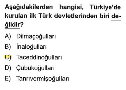 <p>Malazgirt Savaşı'ndan sonra kurulan ilk beylikler (Saltuklular, Mengücekliler, Danişmentliler vb.) 11. yüzyıl sonundadır. Taceddinoğulları ise Kösedağ Savaşı sonrası kurulan <strong>İkinci Dönem</strong> beylikleri arasında yer alır</p>