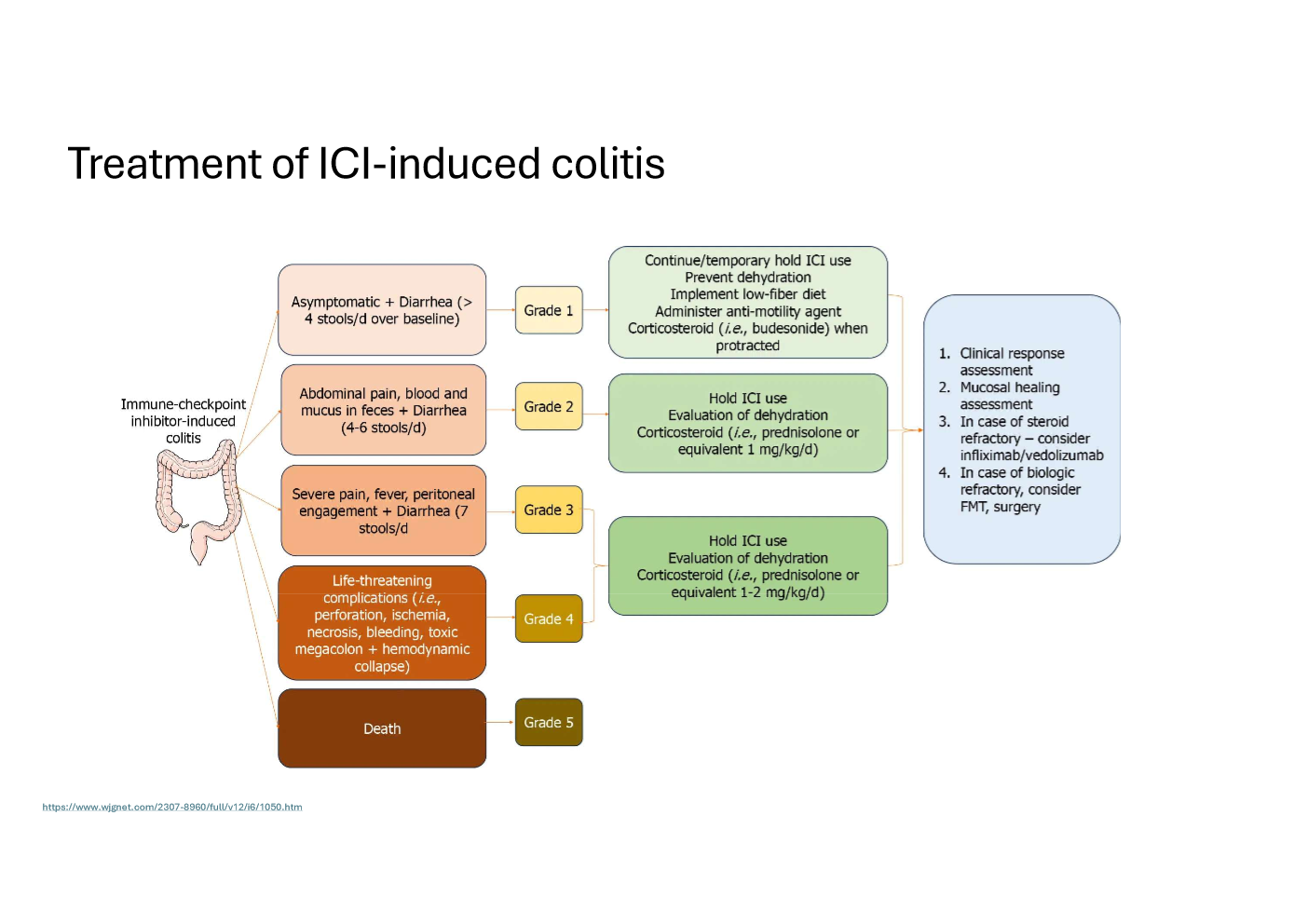 <p>First‑line treatment for grade ≥2 ICI‑induced colitis?<br></p>