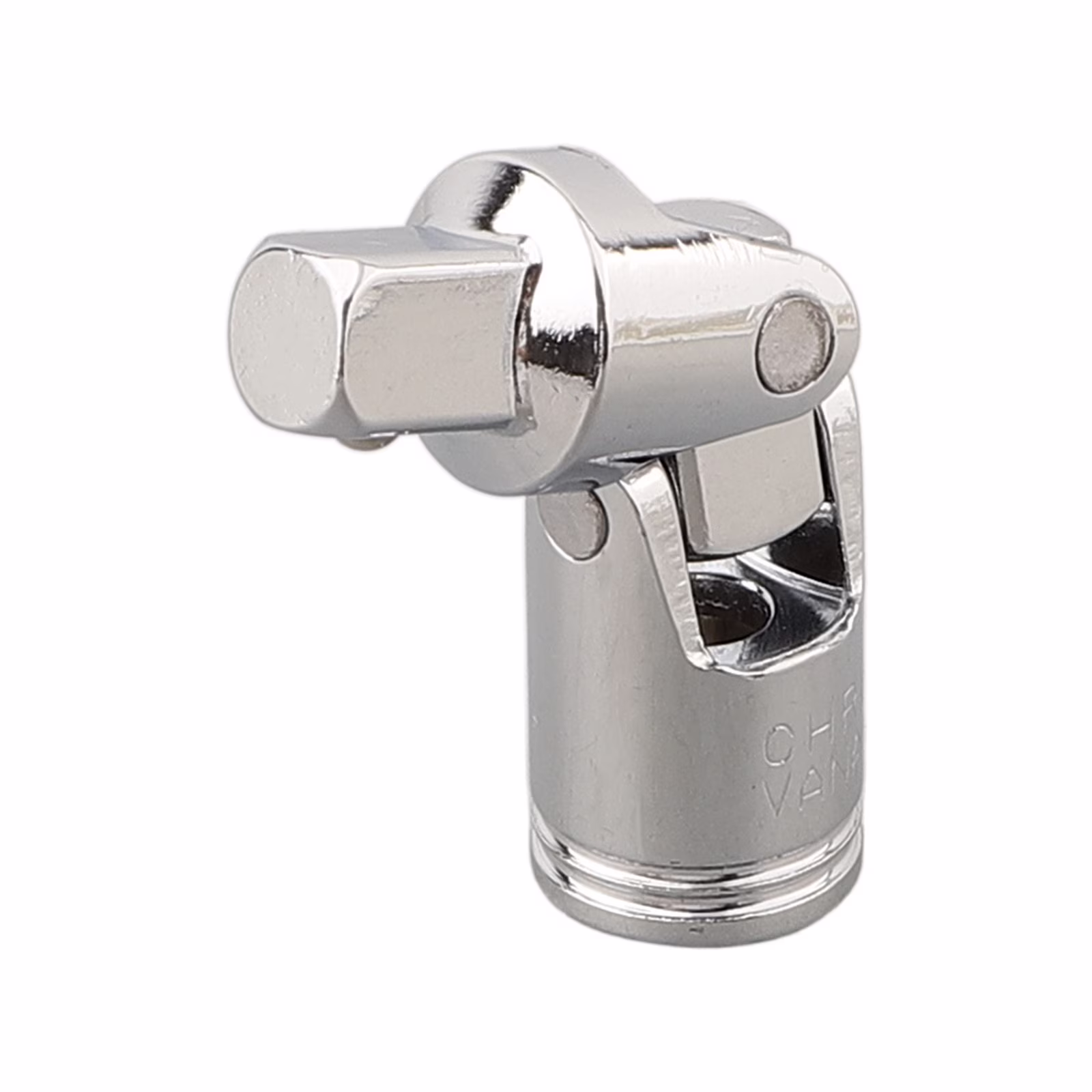 <p>Flexible coupling that allows power transfer at an angle between tools and sockets, identifiable by its pivoting, cross-shaped joint design.</p>