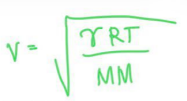 <p>Y - adiabatic constant, R - universal gas constant, T - temperature in Kelvin, MM - molar mass</p>