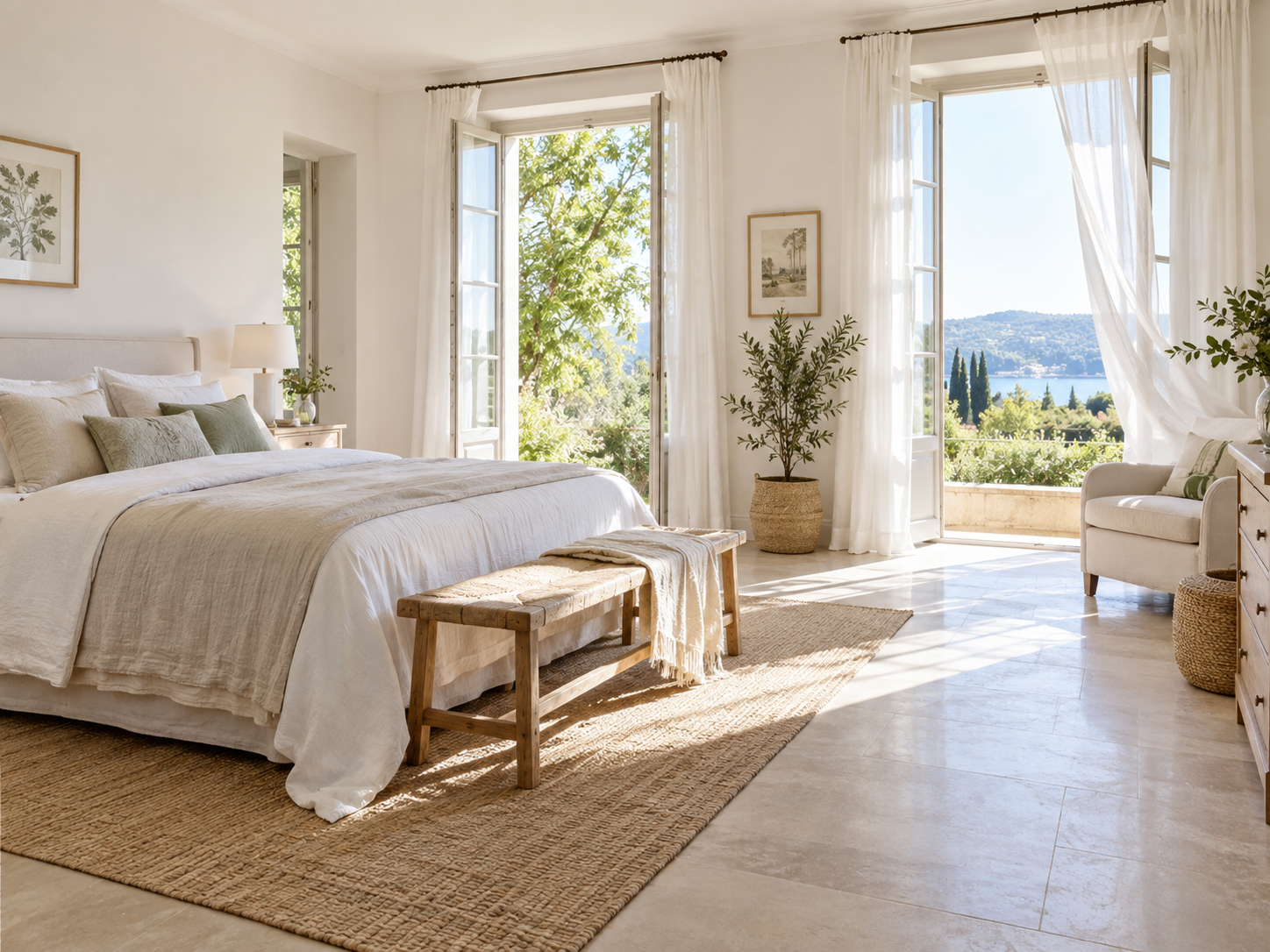 <p>light, airy bedrooms</p>