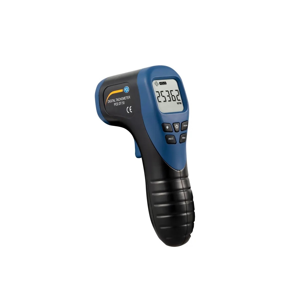 <p>Handheld measuring instrument with dial or digital display used to measure rotational speed (RPM) of engines, tools, or machinery during operation.</p>