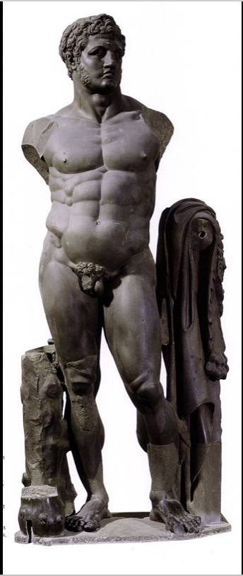 <p>plan of the audience chamber in the palace on the Palatine, ca. 92 CE. — Hercules greywacke, 3.65m high</p>