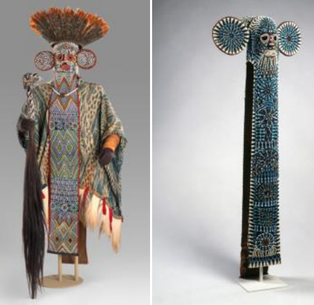 <ul><li><p>Men’s societies typically performed masquerades at royal festivals</p></li><li><p>Membership was through status or achievement and is highly regulated</p></li><li><p>Each society has its own house, masks, costumes, dances, and secret language</p></li><li><p>Societies act on behalf of the king to establish order and to preserve the social and religious structure of the kingdom.</p></li></ul><p></p>