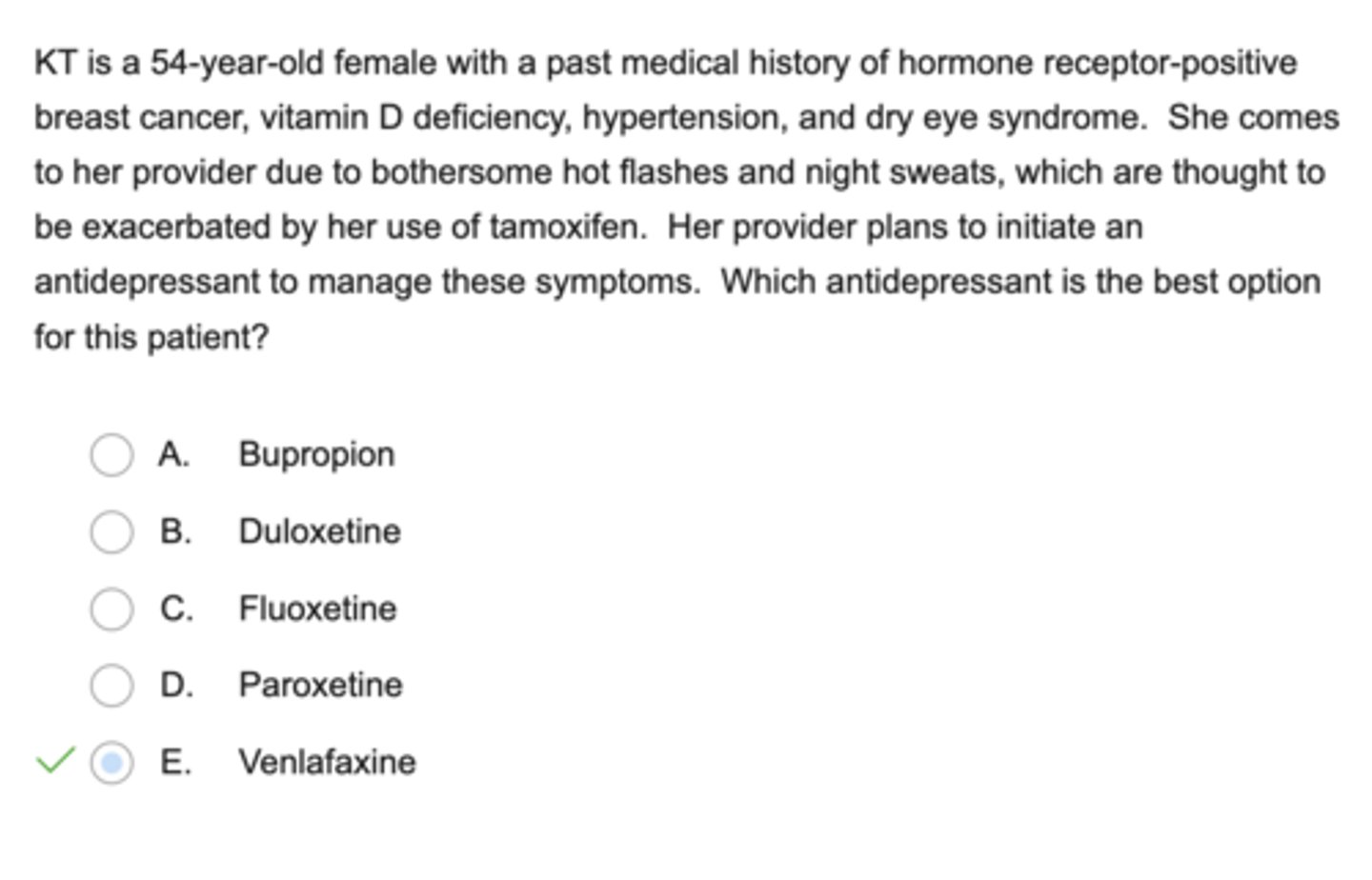 <p>decrease tamoxifen efficacy, venlafaxine should be used instead</p>