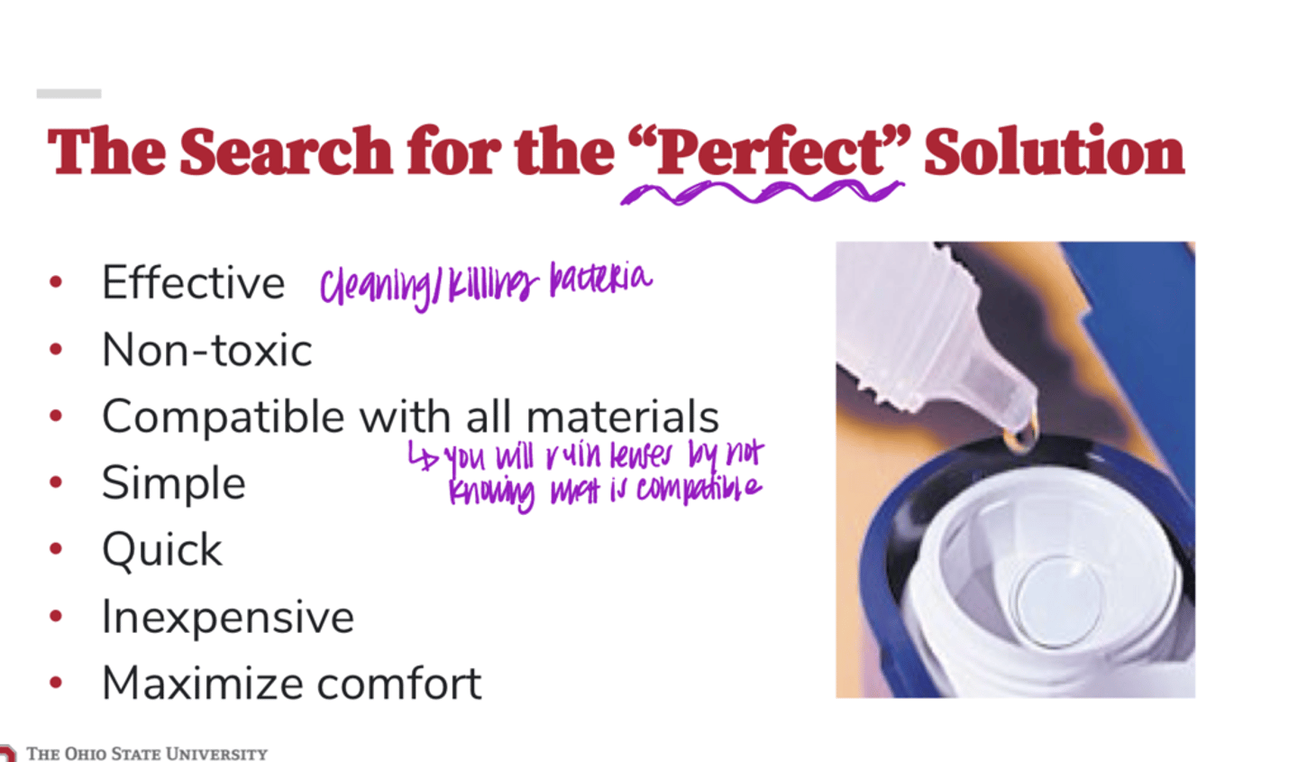 <p>What are characteristics of CLs solutions that are desirable?</p>