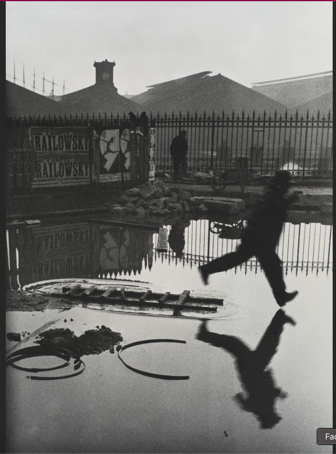 <p>Henri Cartier-Bresson, Behind the Gare St. Lazare, 1932. Gelatin silver print.</p>