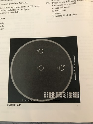 <p>Which of the following components of CT image quality are being evaluated in the figure?</p><ol><li><p>low contrast detectability</p></li><li><p>noise</p><ol><li><p>uniformity</p></li></ol></li></ol><p></p>