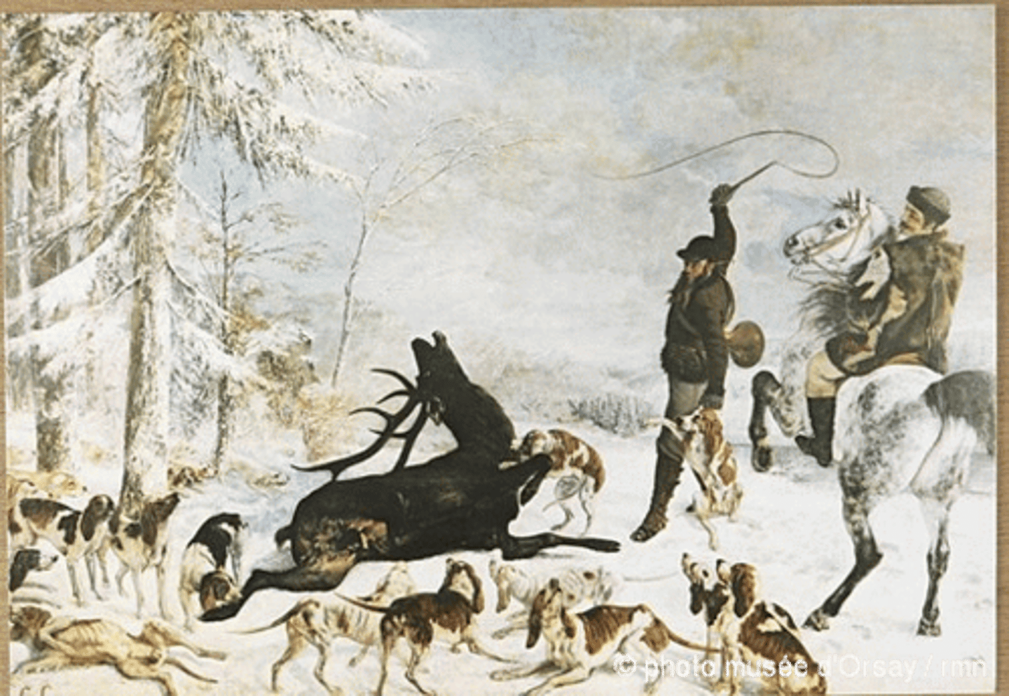 <p>la chasse à courre (cancer de l'humanité ; chasse où l'on poursuit le gibier avec des chiens courants, pour forcer l'animal) (2x)</p>