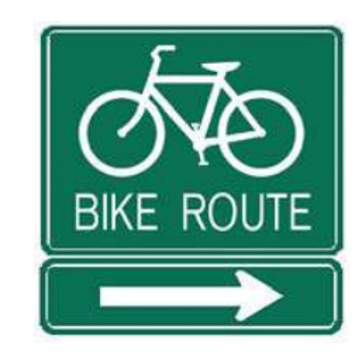 <p>Marks designated route for bicycles.</p>