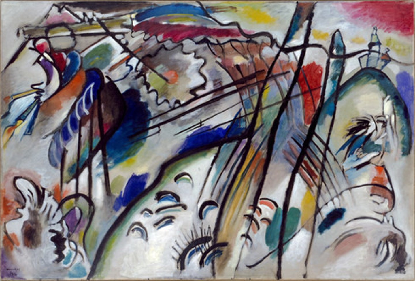 <p>- Russian-born Der Blaue Reiter painter</p><p>- pioneer of total abstraction, started in 1913</p><p>- some of his work was displayed in the Armory Show</p>