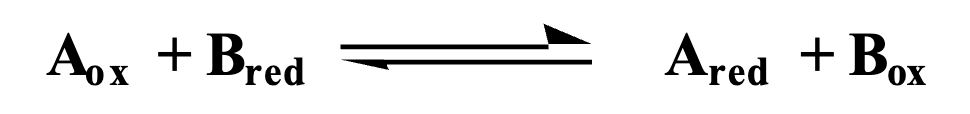 <p>Relationship of reduction potentials and equilibrium constant</p>