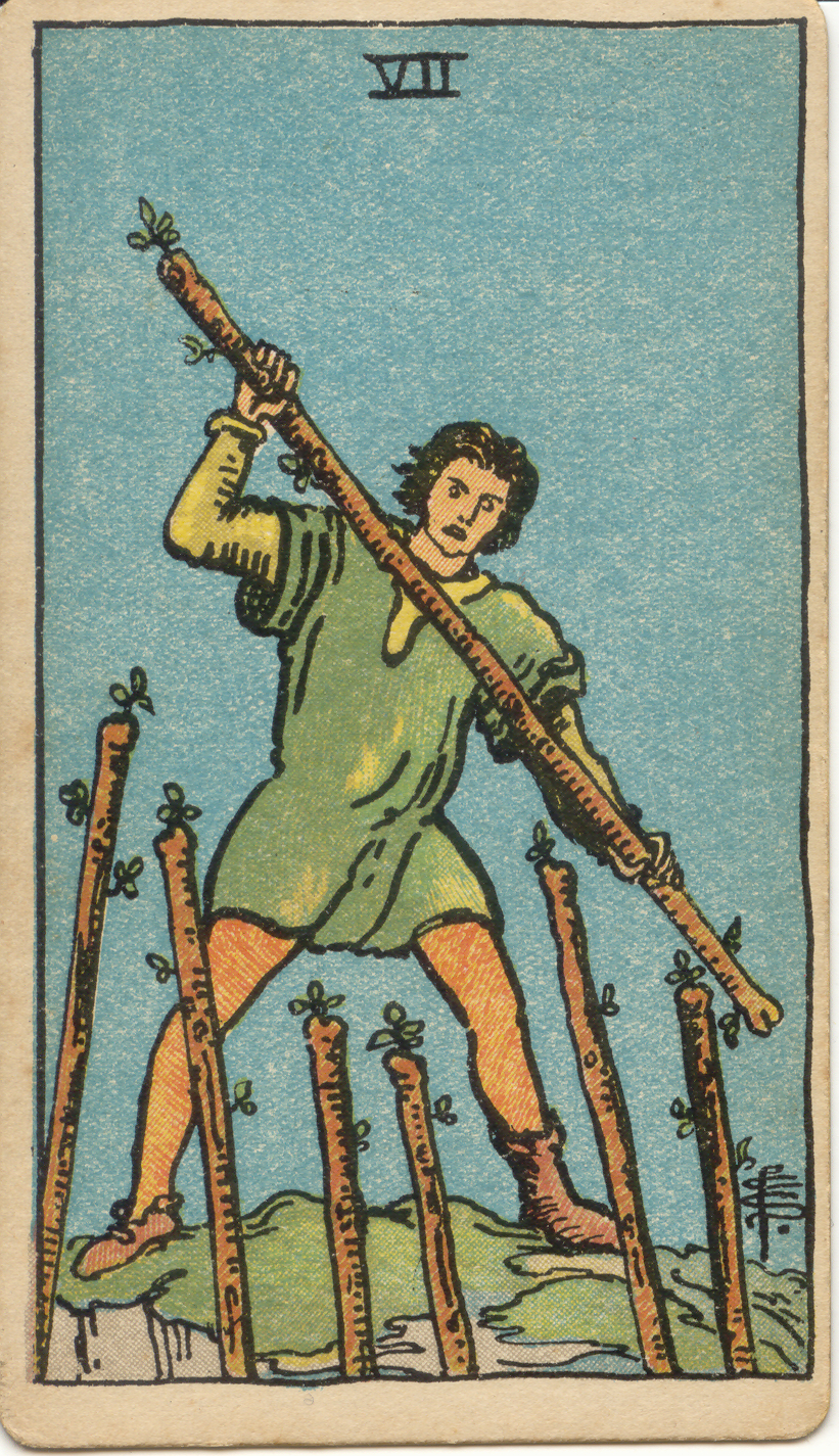 <p>Seven of Wands</p>