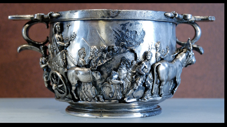 <p>Triumphal procession of Tiberius</p><p></p><p>Culminating sacrifice,</p>