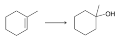 <p>Add H and -OH </p><p>markov, anti-addition</p><p>Oxymercuration/demurcuration</p>