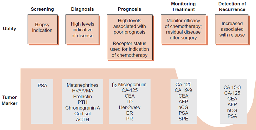 <p><strong><u>Applications of Tumor Marker Detection</u></strong></p><ul><li><p><span style="color: yellow;">Screening</span></p><ul><li><p>Biopsy Indication</p></li></ul></li></ul><p></p>