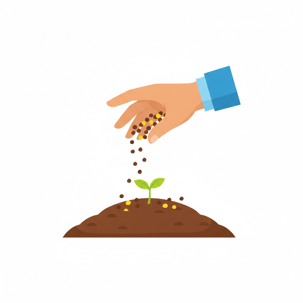 <p>A material used to add nutrients like nitrogen to soil for better plant growth.</p>